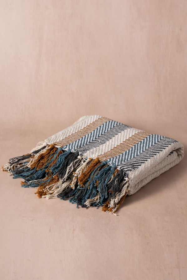 Ten Thousand Villages Choolha Winter Stripe Blanket