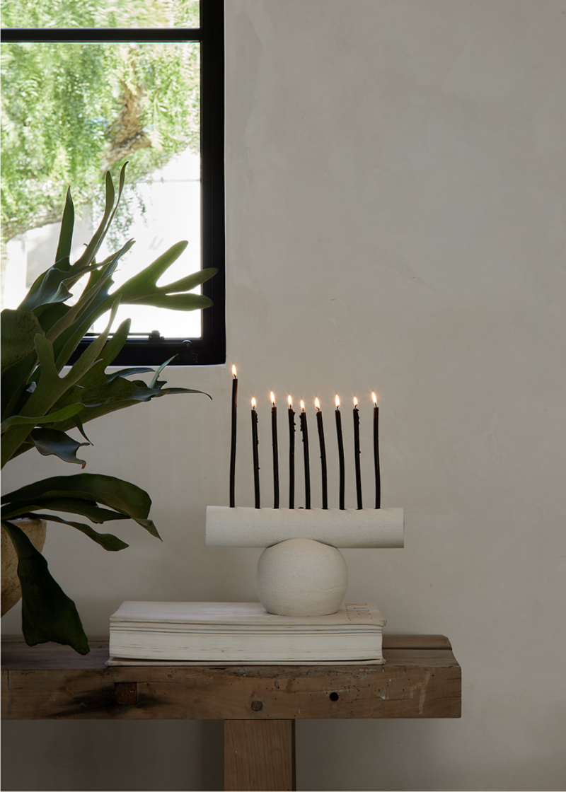 Dumae Goldie Menorah - Raw Blanc