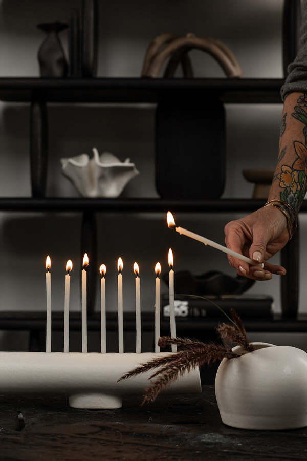 Dumae Goldie Menorah - Raw Blanc