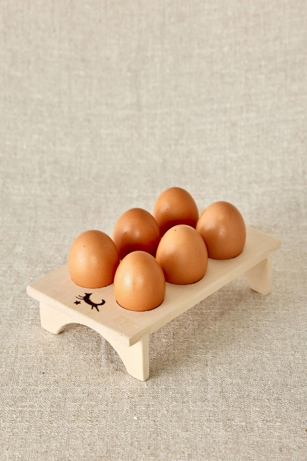 Kanju Interiors Hand-Carved Wooden Fridge Egg Tray