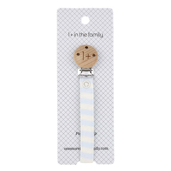 KIDS 1+ in the Family Aina Pacifier Clip - Misty Blue Stripes KIDS 1+ in the Family Aina Pacifier Clip - Misty Blue Stripes