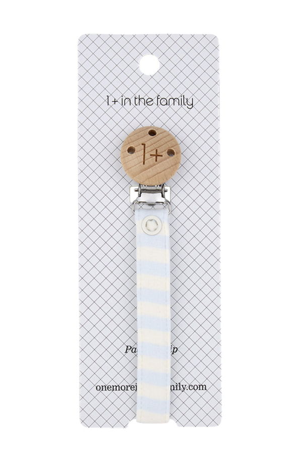 KIDS 1+ in the Family Aina Pacifier Clip - Misty Blue Stripes
