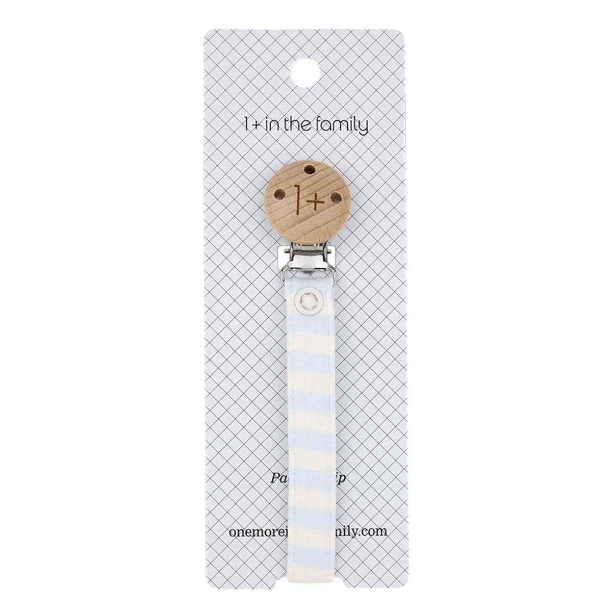 KIDS 1+ in the Family Aina Pacifier Clip - Misty Blue Stripes - Image 1 of 3