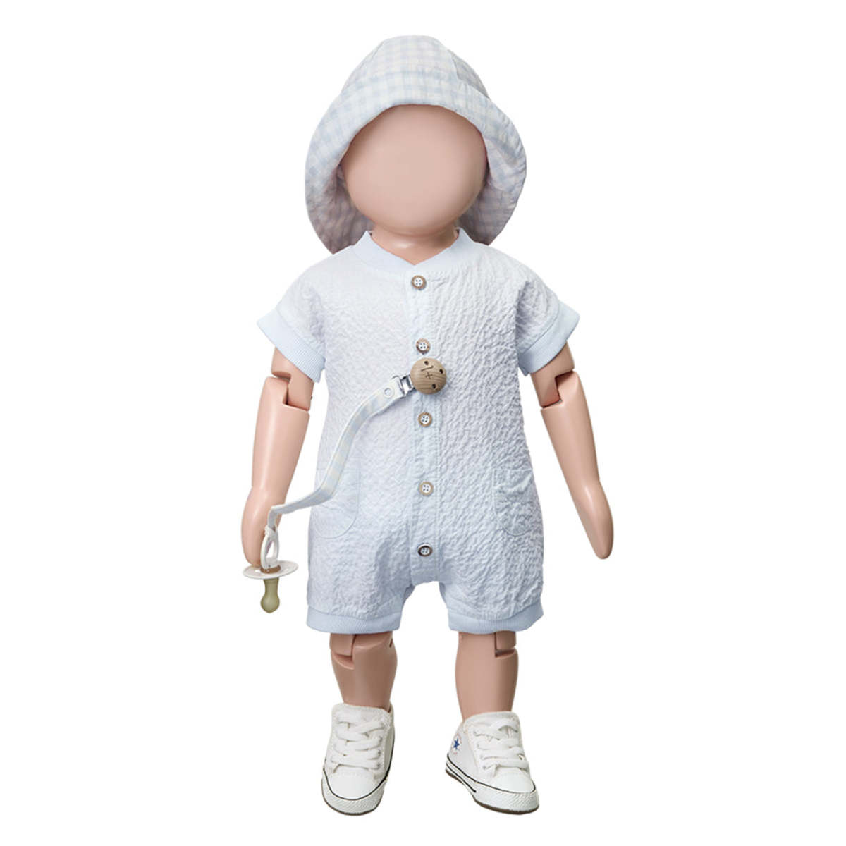 KIDS 1+ in the Family Aina Pacifier Clip - Misty Blue Stripes - Image 3 of 3