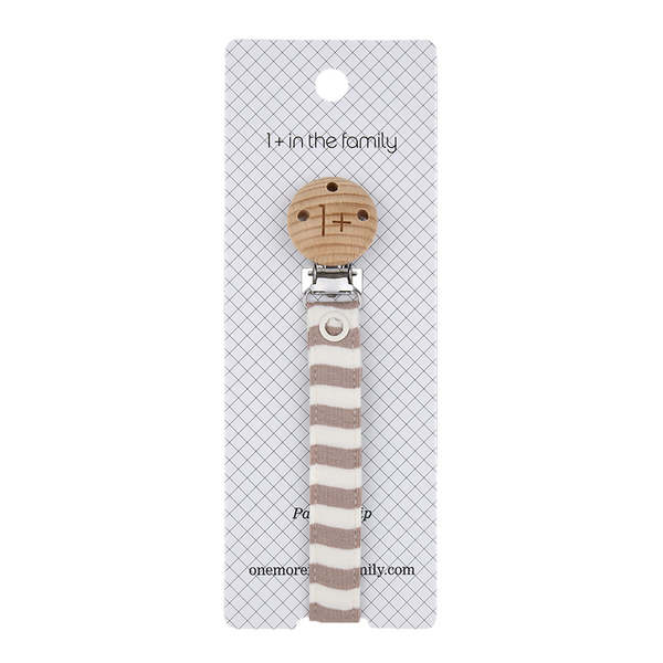 KIDS 1+ in the Family Aina Pacifier Clip - Brown