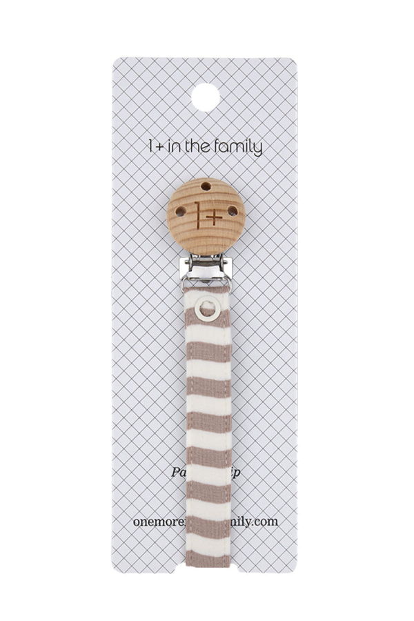 KIDS 1+ in the Family Aina Pacifier Clip - Brown