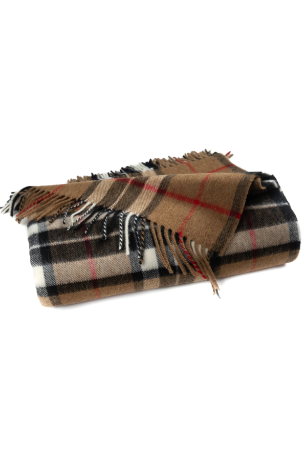 Prince of Scots Highland Tartan Tweed Merino Wool Throw - Camel Thompson