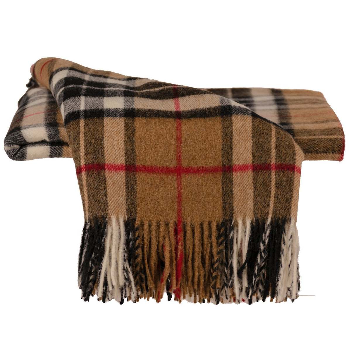 Prince of Scots Highland Tartan Tweed Merino Wool Throw - Camel Thompson - Image 5 of 6