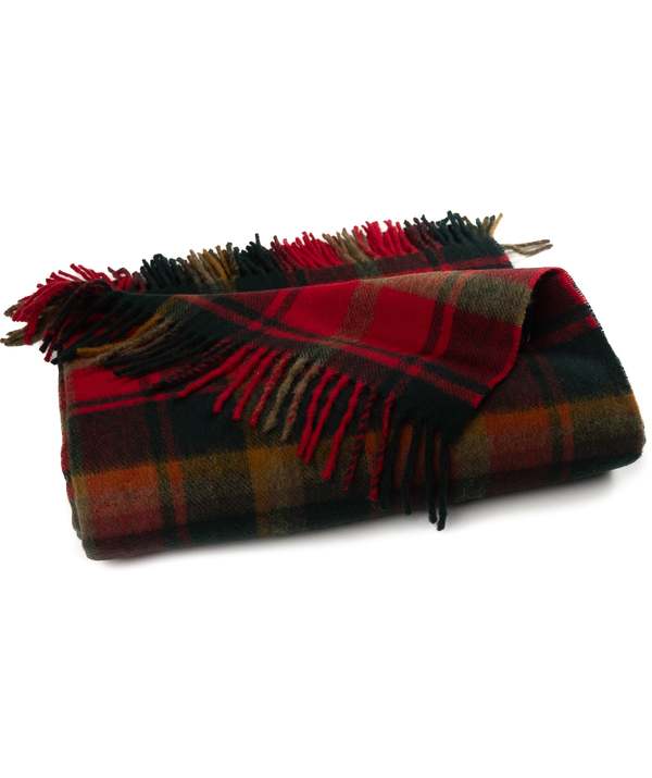 Prince of Scots Highland Tartan Tweed Merino Wool Throw - Dark Maple