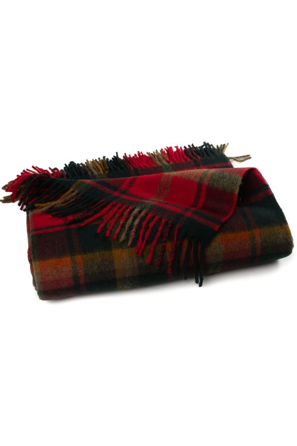 Prince of Scots Highland Tartan Tweed Merino Wool Throw - Dark Maple