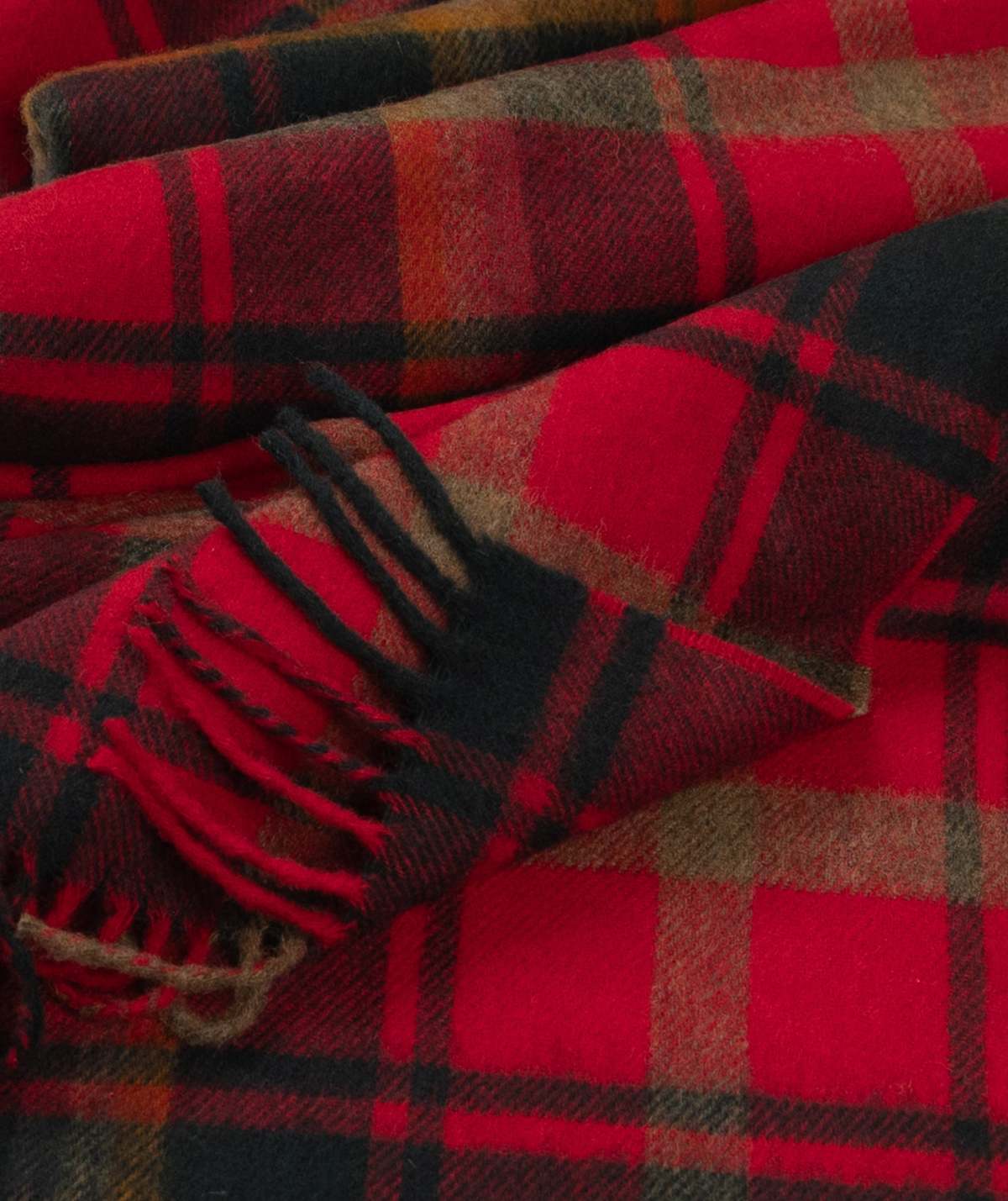 Prince of Scots Highland Tartan Tweed Merino Wool Throw - Dark Maple - Image 2 of 8