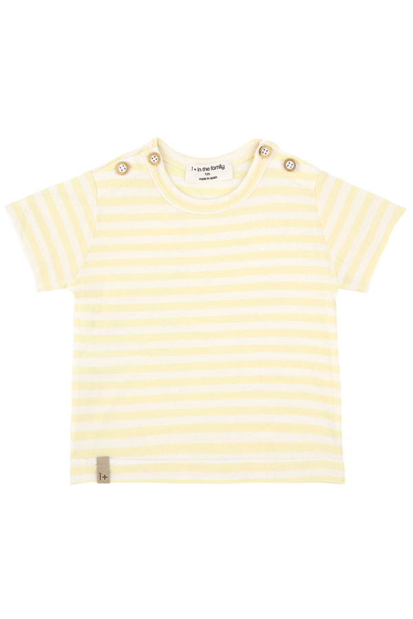 KIDS 1+ in the Family Baby Jon T-Shirt Pastel Yellow Stripes Tee - Yellow