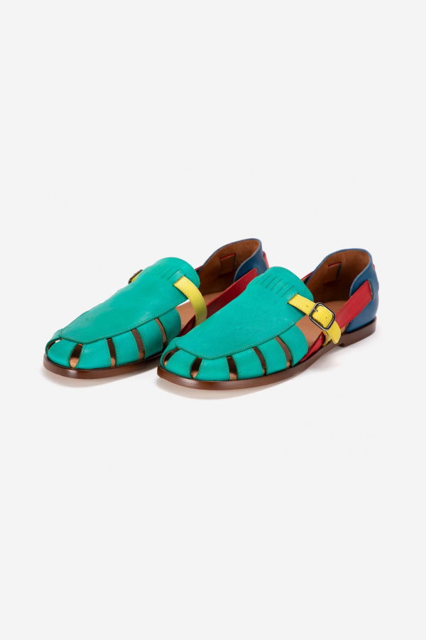 Bobo Choses Pickles Color Block Leather Sandals