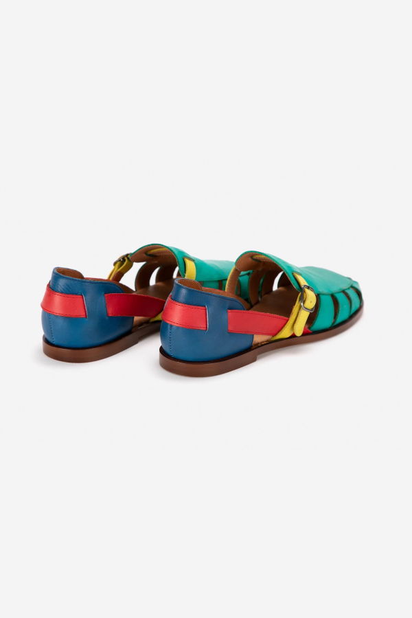 Bobo Choses Pickles Color Block Leather Sandals