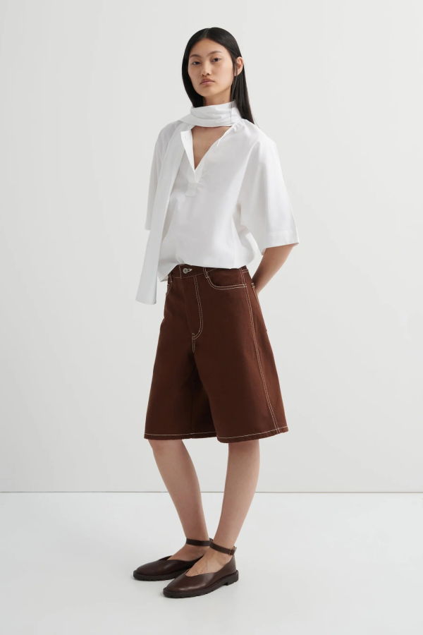 Kowtow Framework Shorts - Brown Denim