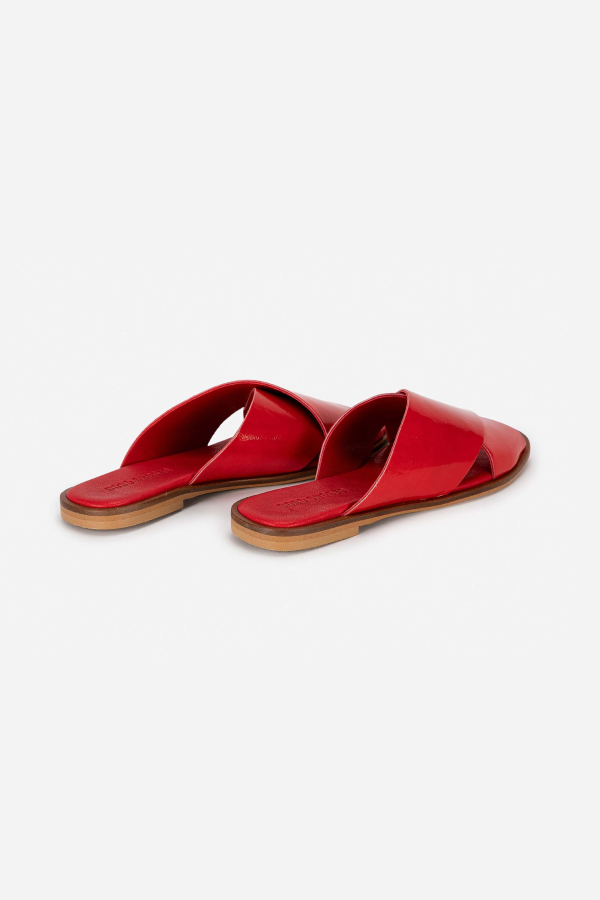 Bobo Choses Patent-Leather Cross Sandals - Red