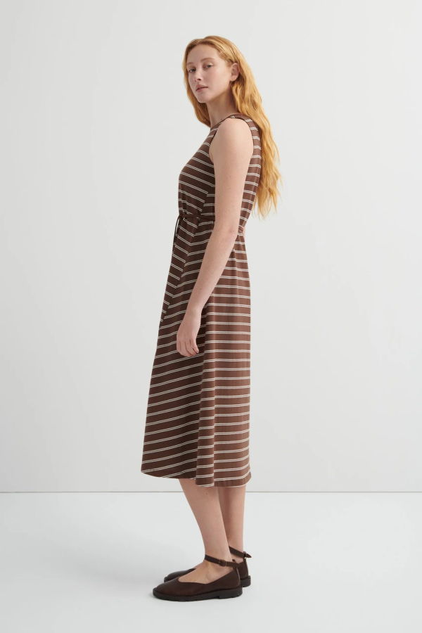 Kowtow Tank Swing Dress - Brown Stripe