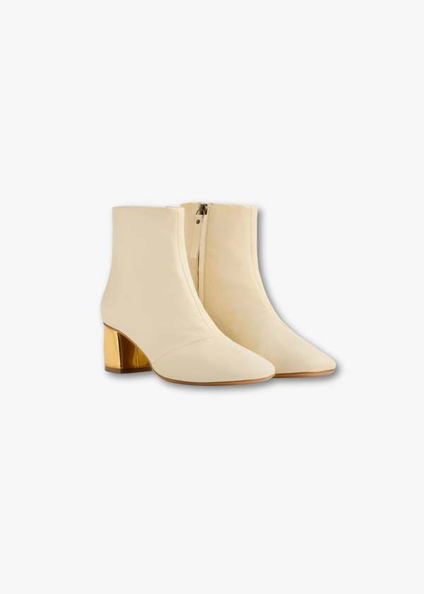 Forte Forte Gold Heel Boots - Ivory Forte Forte Gold Heel Boots - Ivory