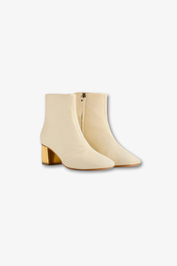 Forte Forte Gold Heel Boots - Ivory