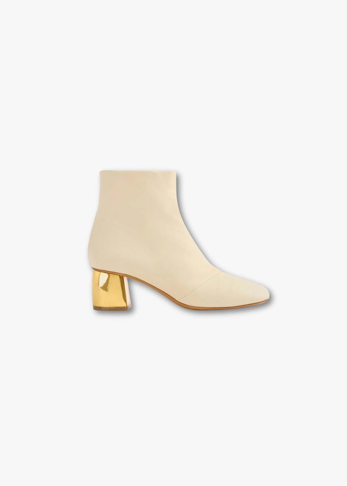 Forte Forte Gold Heel Boots - Ivory - Image 2 of 4