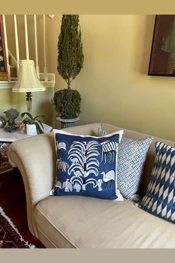 Alamwar Kenya Indigo Decorative Pillow