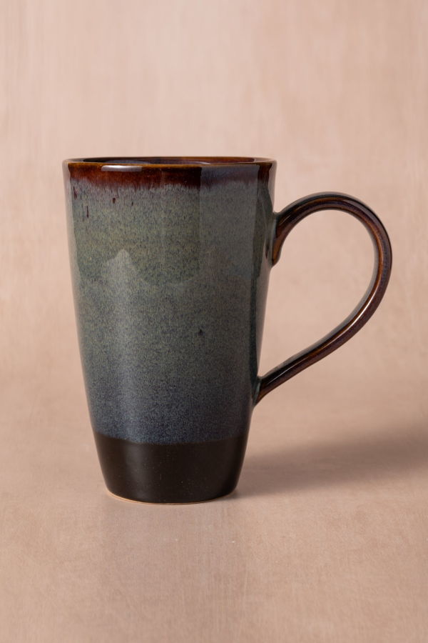 Ten Thousand Villages Mekong Tall Drip Glaze Mug