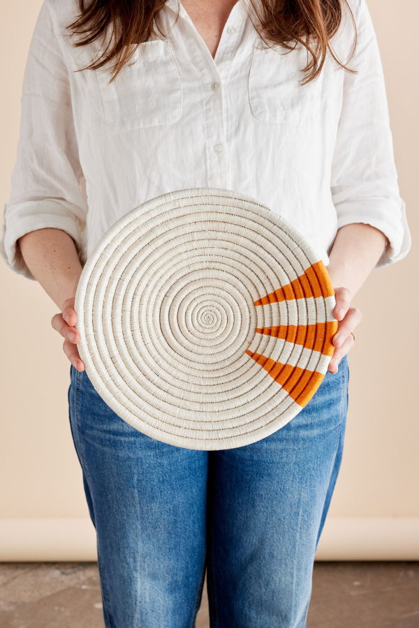 Kanju Interiors Moja Orange Wall Basket