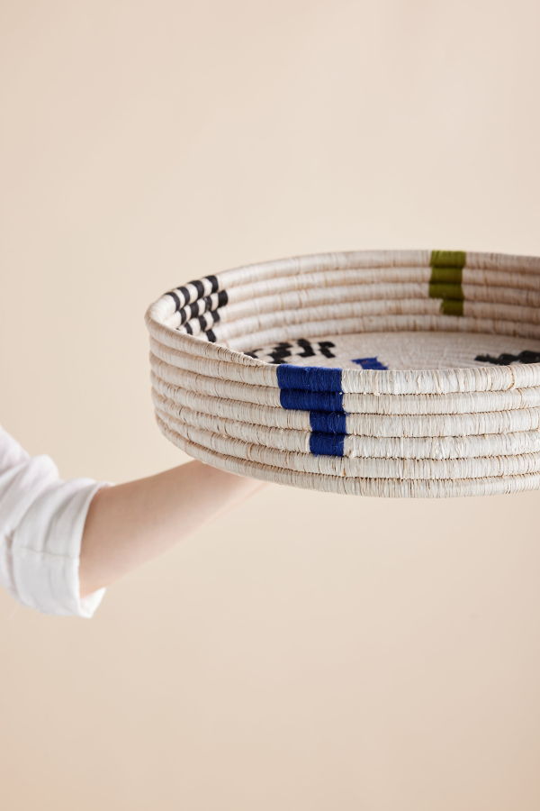 Kanju Interiors Mosaic Woven Nesting Tray