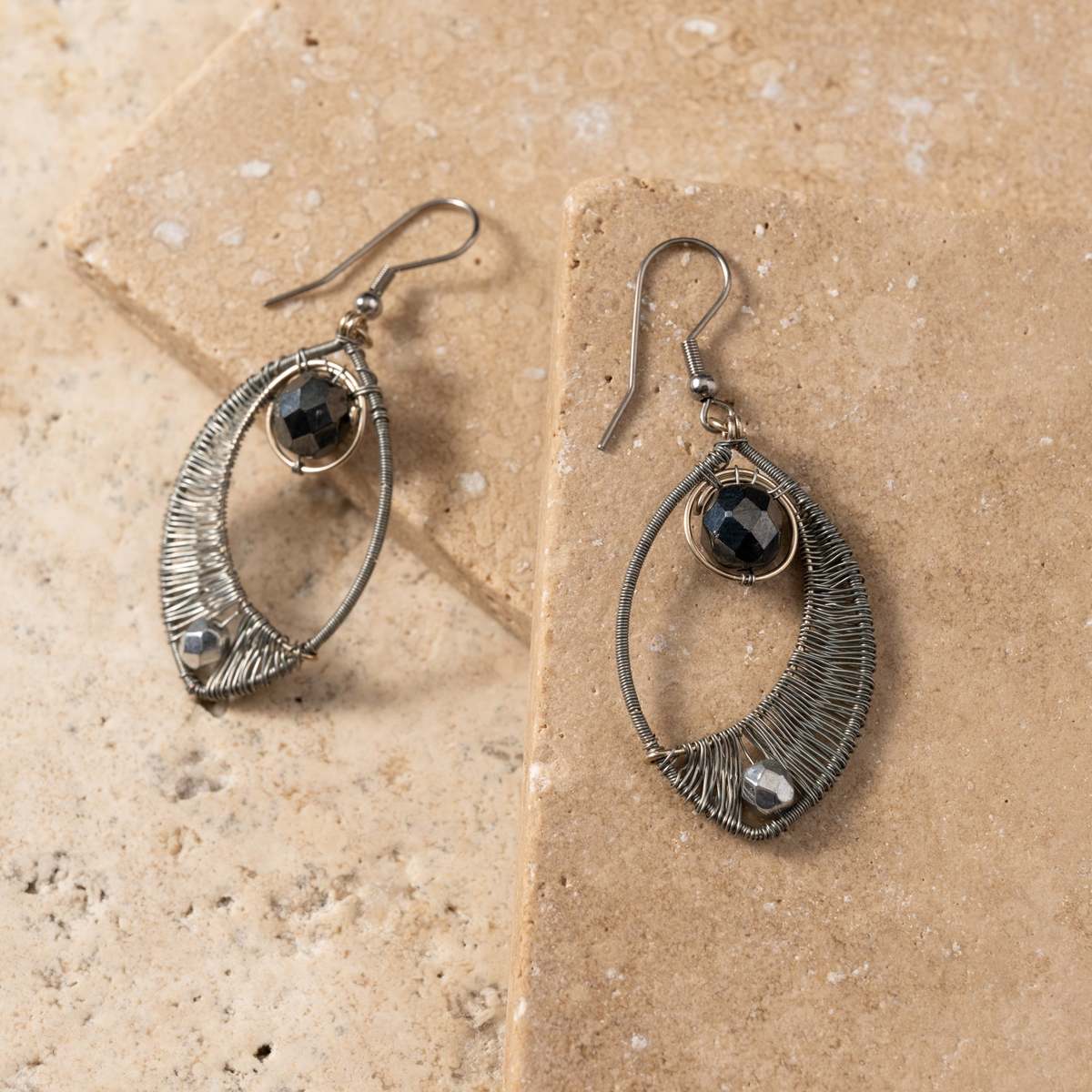 Ten Thousand Villages Ojo Silver Wire Wrapped Earrings - Image 2 of 5