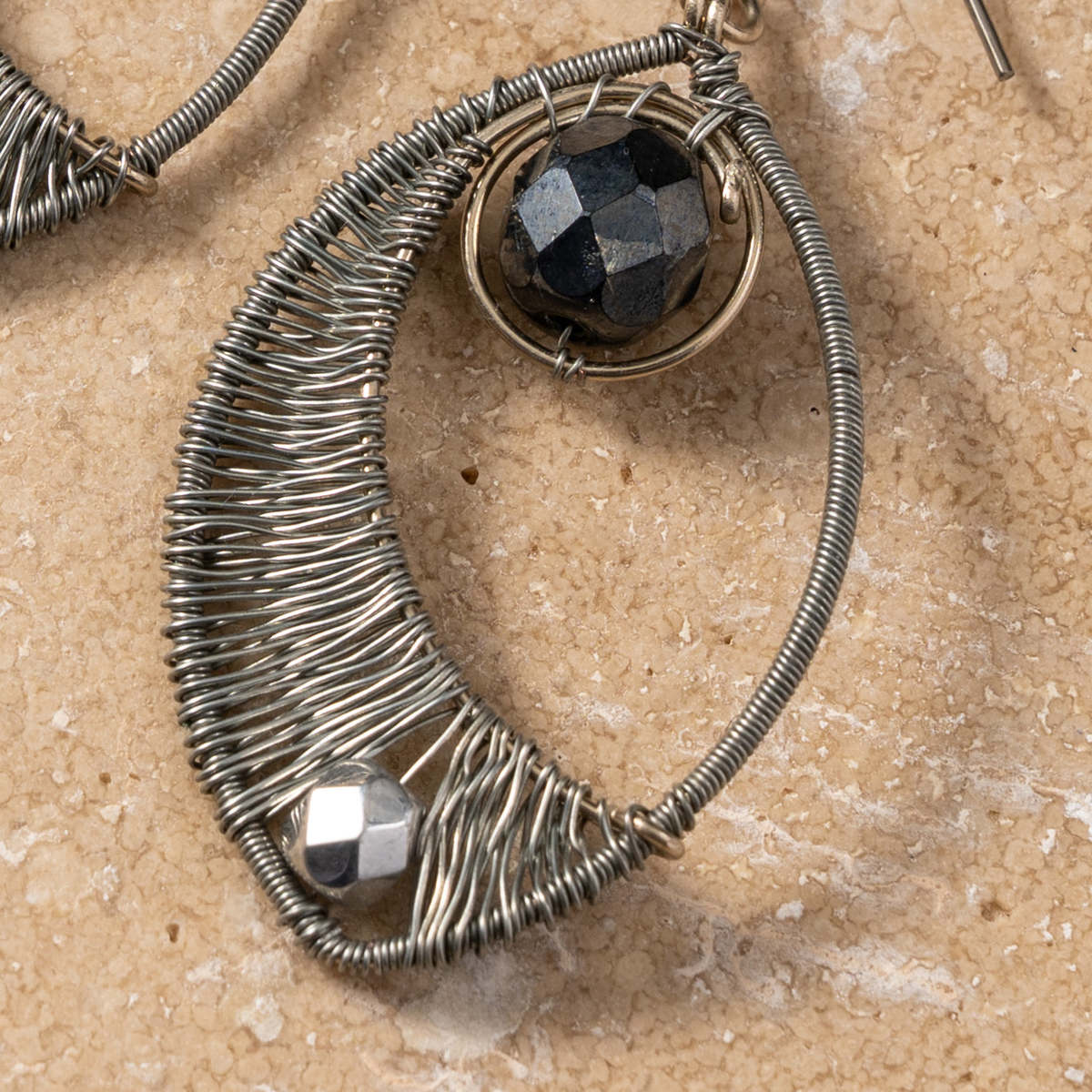 Ten Thousand Villages Ojo Silver Wire Wrapped Earrings - Image 3 of 5