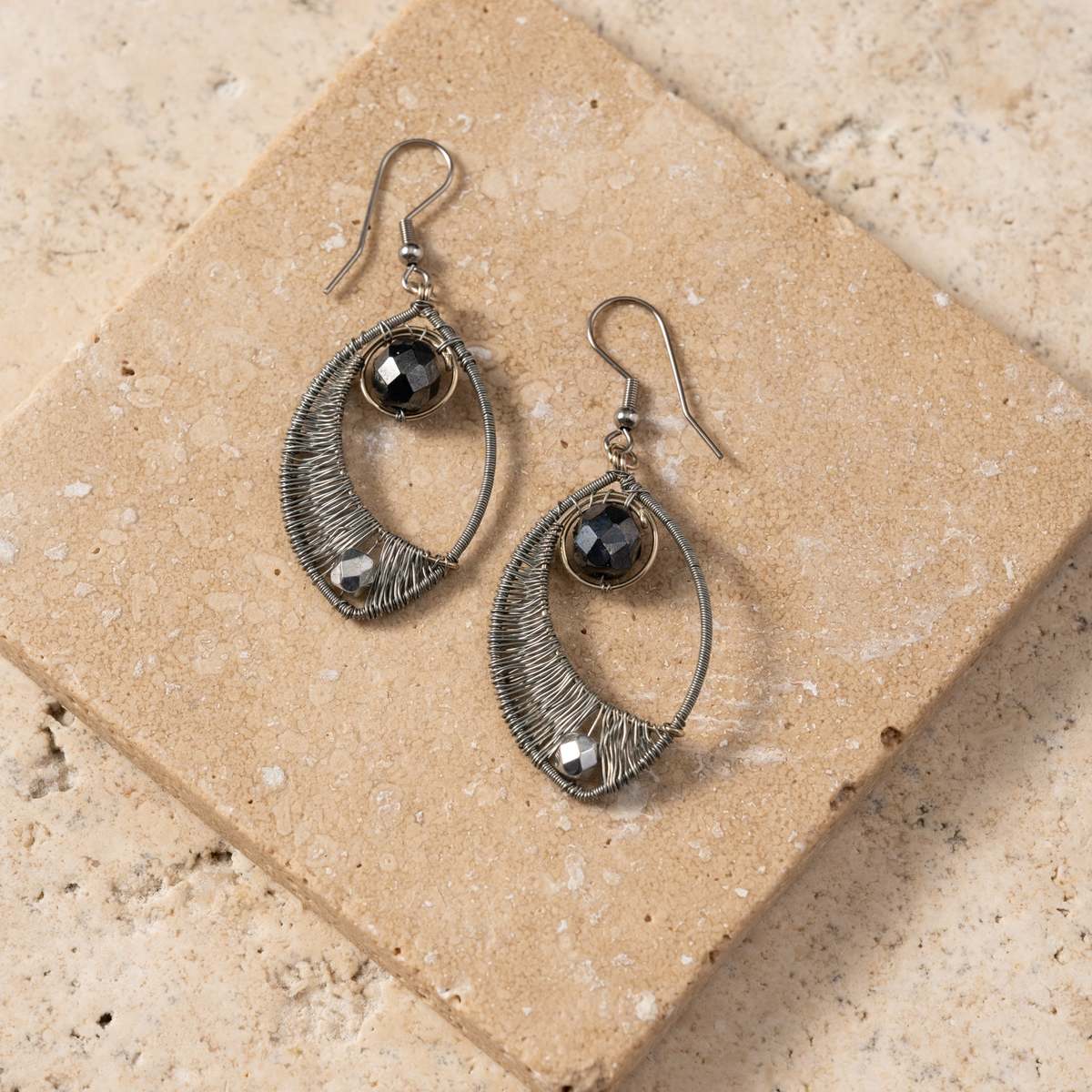 Ten Thousand Villages Ojo Silver Wire Wrapped Earrings - Image 4 of 5