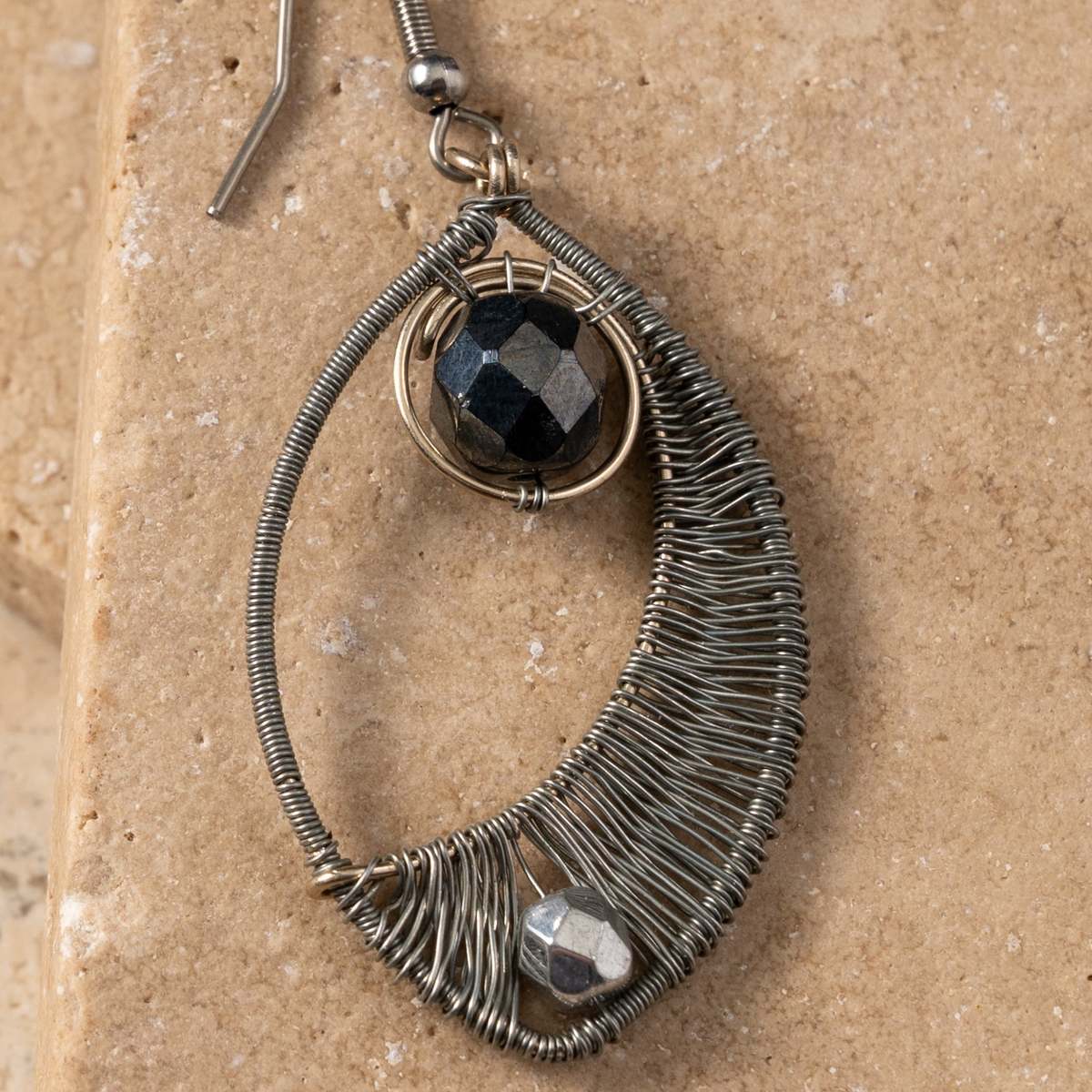 Ten Thousand Villages Ojo Silver Wire Wrapped Earrings - Image 5 of 5