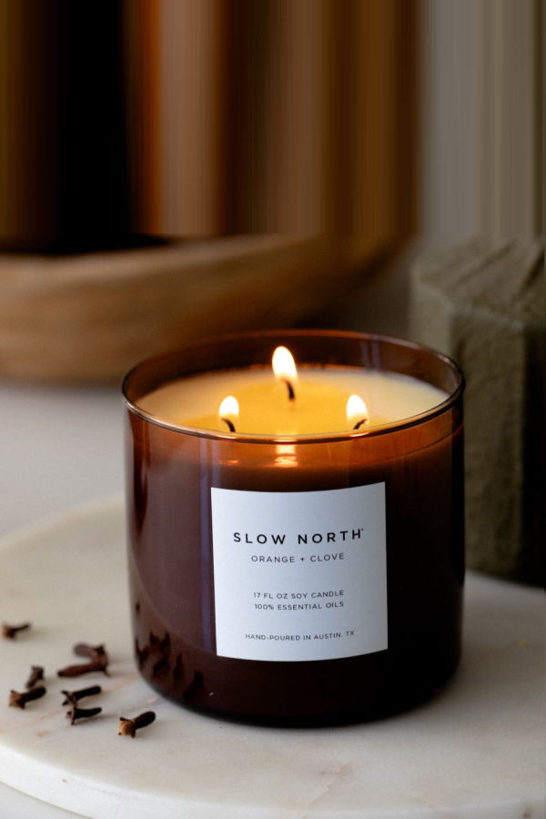 Slow North Orange + Clove Signature 3-Wick Candle