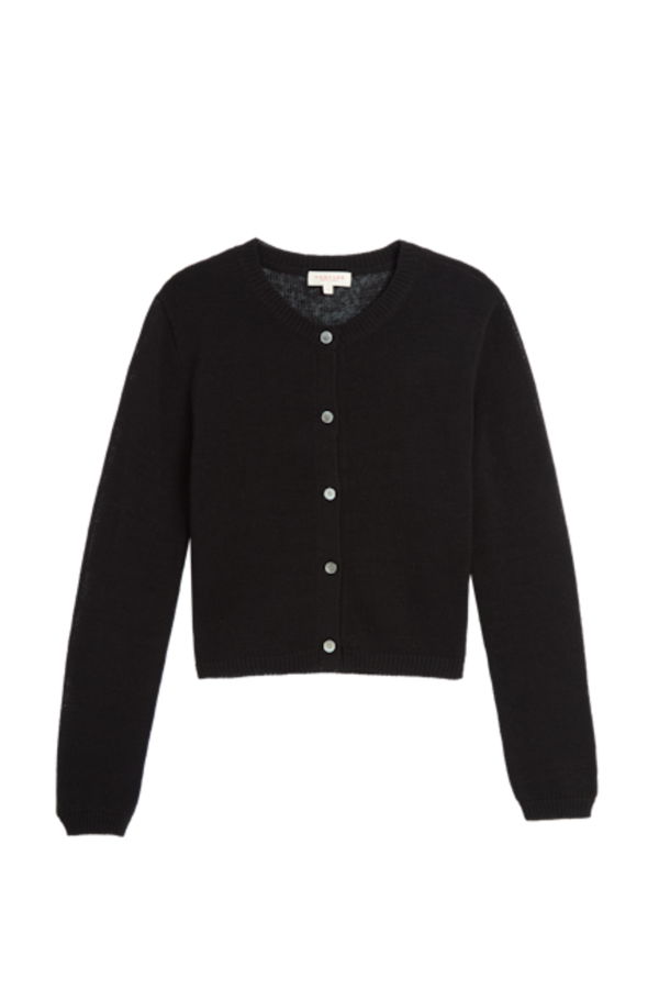 demylee Josie Cotton Linen Cardigan - Black