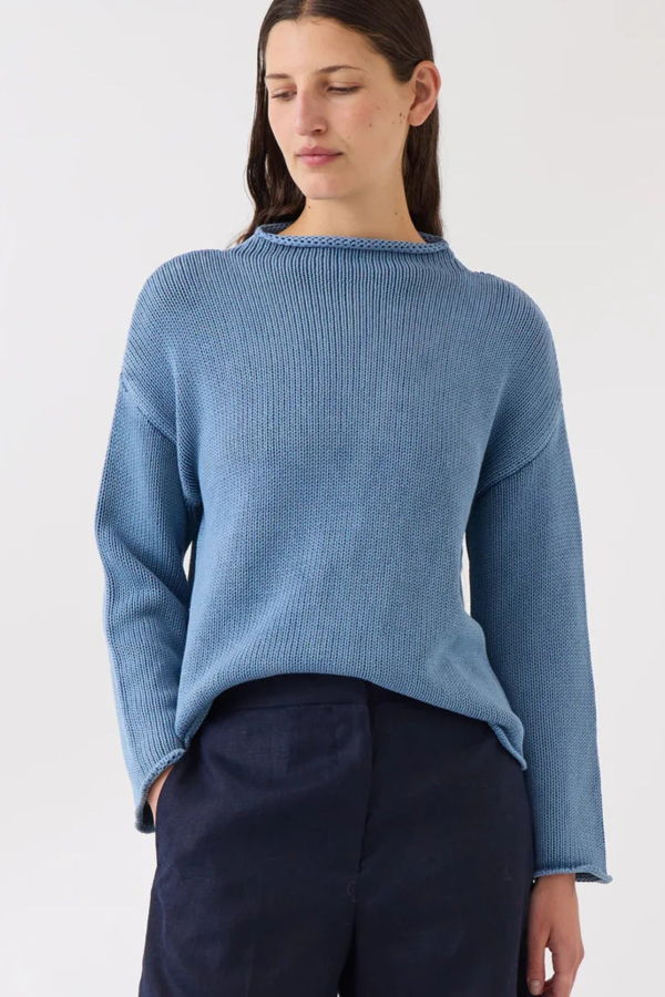 demylee Lamis Washed Cotton Sweater - Denim Blue