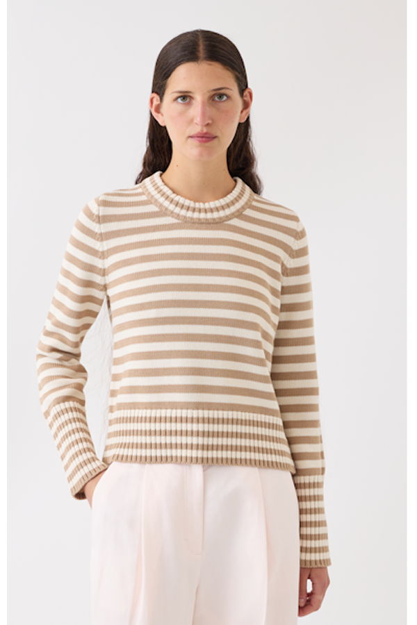 demylee Micha Cotton Sweater - Cashew Stripe