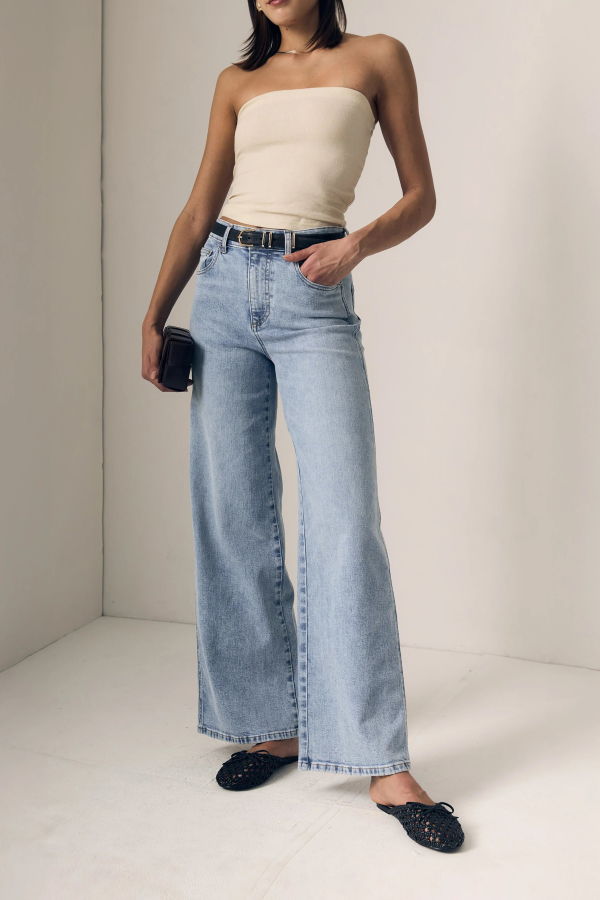 Le Jean Juliette Wide Leg High Rise Jeans