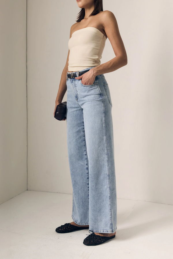 Le Jean Juliette Wide Leg High Rise Jeans