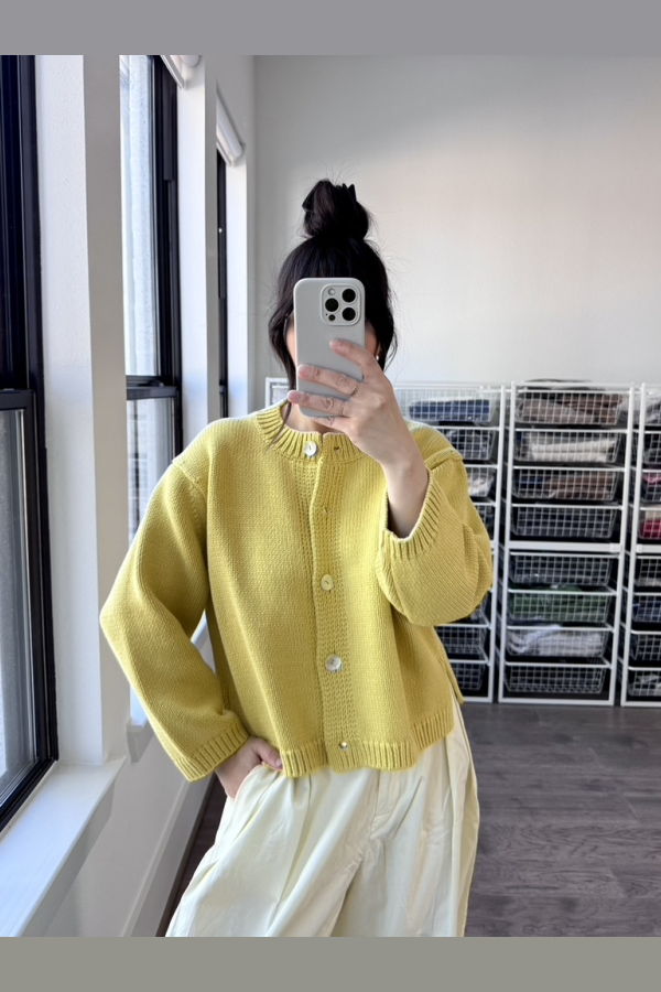 Nikki Chasin Shiloh Cotton Cardigan - Lemon