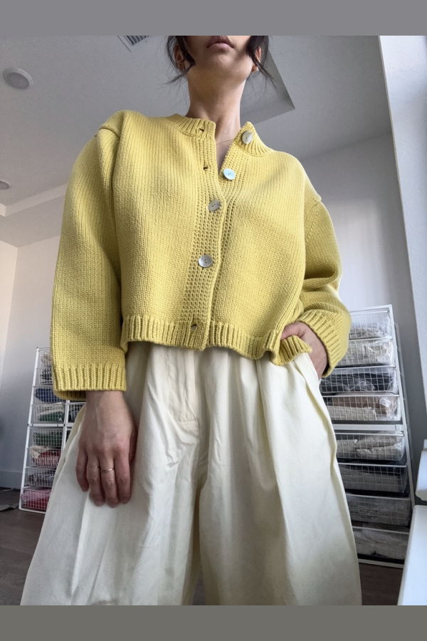 Nikki Chasin Shiloh Cotton Cardigan - Lemon