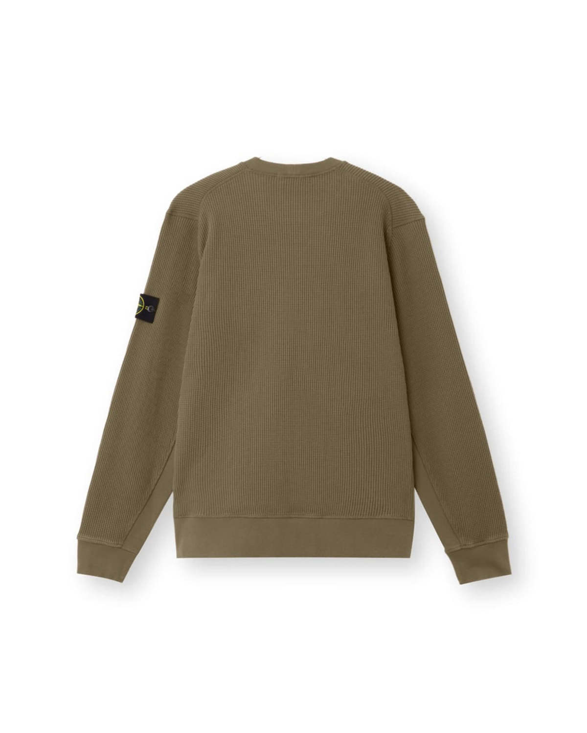 Stone Island Organic Cotton Waffle Fleece Crewneck Sweatshirt - Military Green - Image 4 of 7