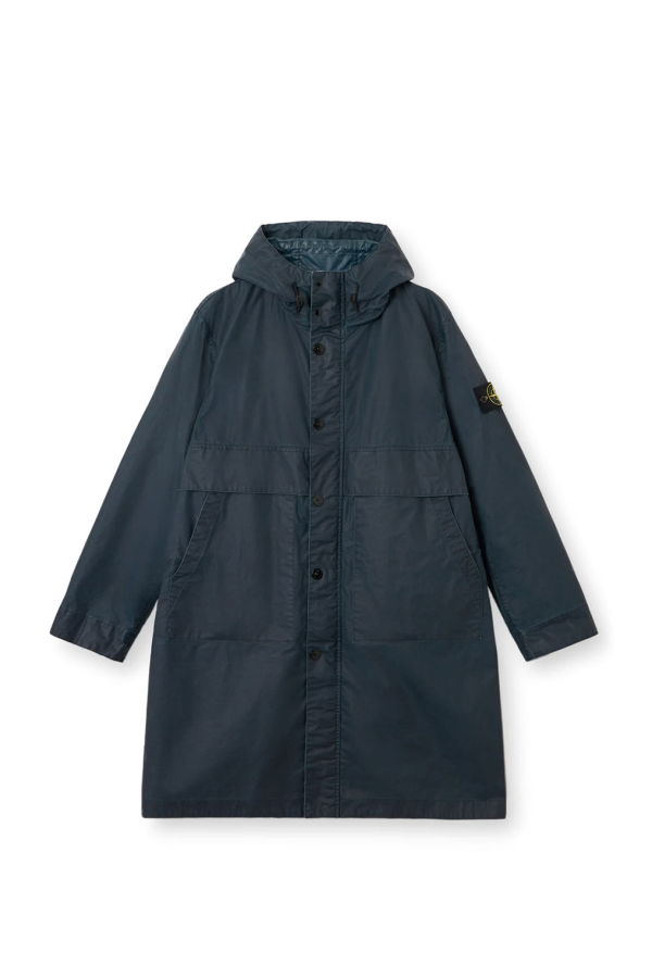 Stone Island Waxed Pigment Cotton Tela Parka - Navy Blue
