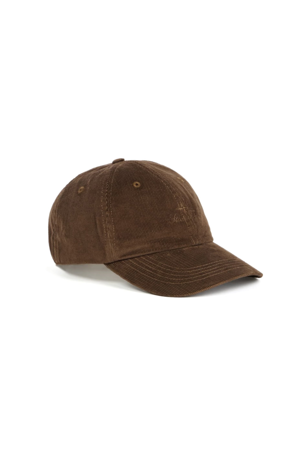 Stone Island Cotton Micro Corduroy Compass Embroidery Baseball Cap - Umber