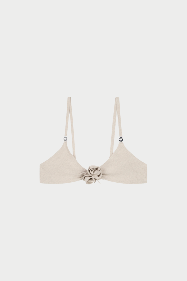 Coperni Flower Bikini Top - Beige