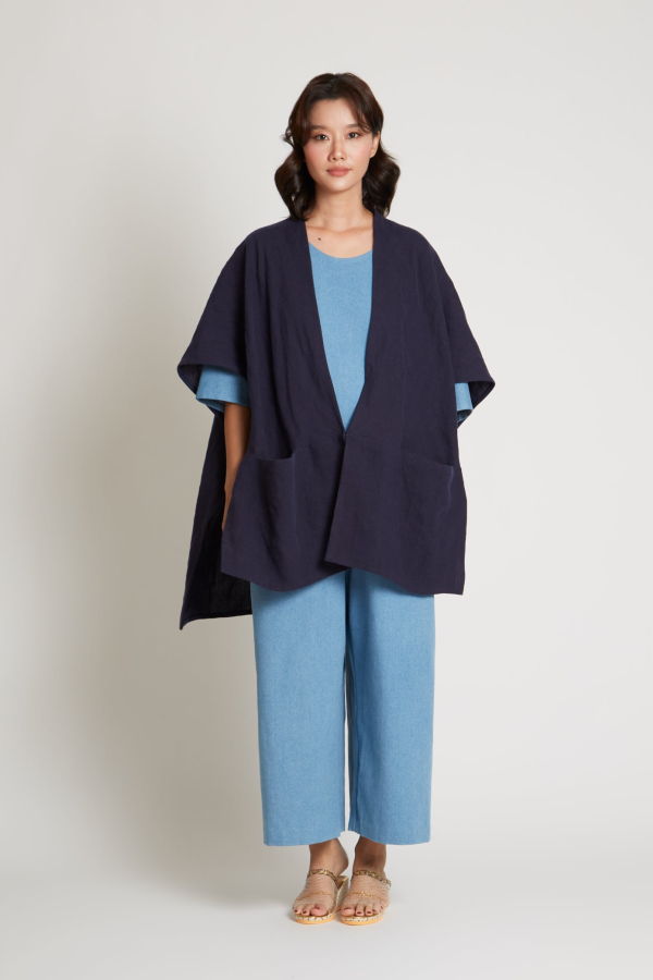 KAAREM Situ One-Button Dolman Pocket Jacket