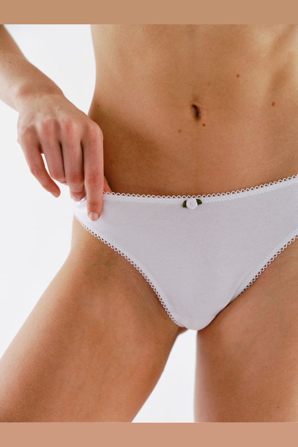 mai petit Crystal Cotton Brief - White