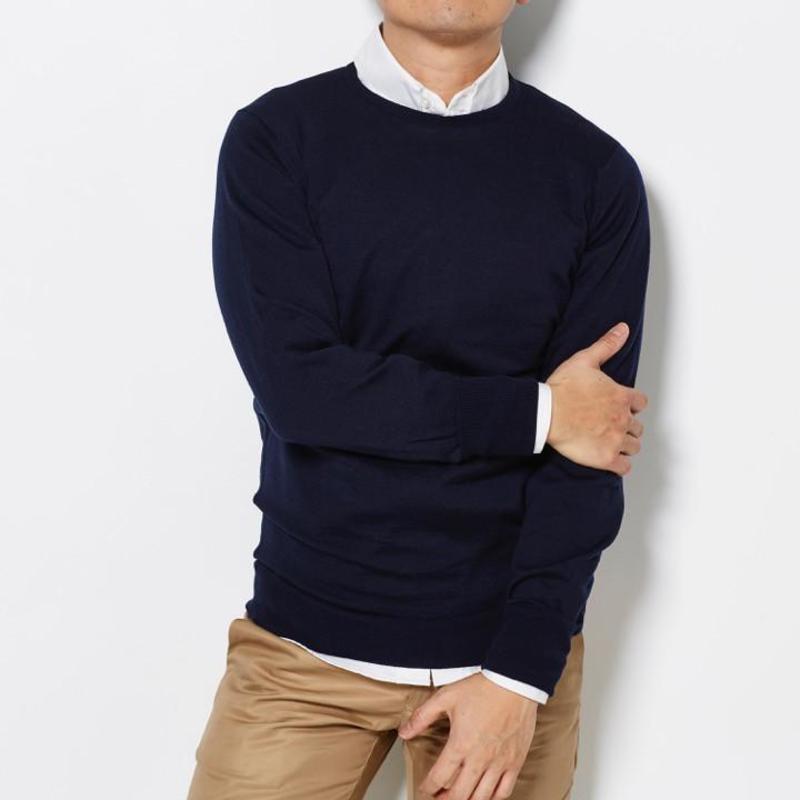 John Smedley Crew Neck Sweater - Navy | Garmentory