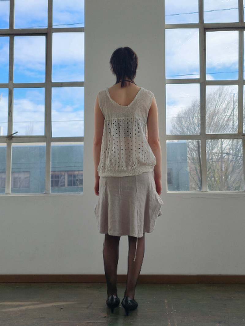 Vintage Issey Miyake Me White Eyelet Blouse Top