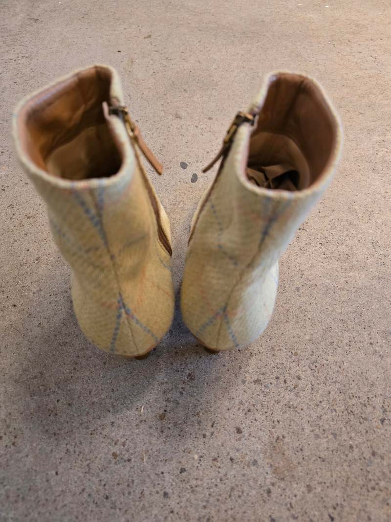 Vintage Jimmy Choo Yellow Plaid Boots