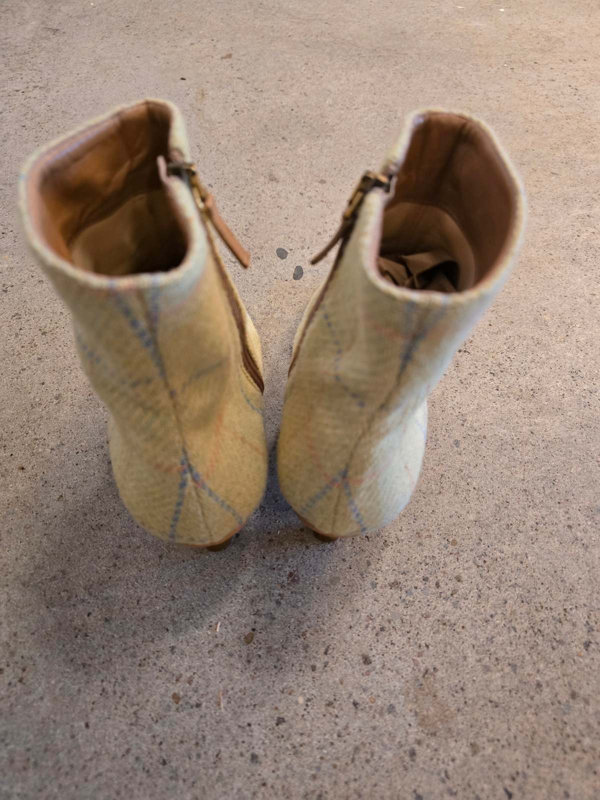 Vintage Jimmy Choo Yellow Plaid Boots - Image 3 of 6